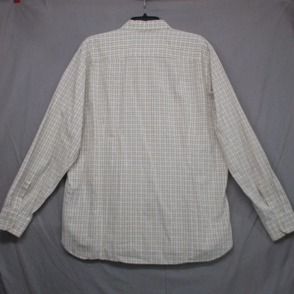 Banana Republic‎ Button Down Beige Plaid Men Size | 17-(17 1/2) - XL